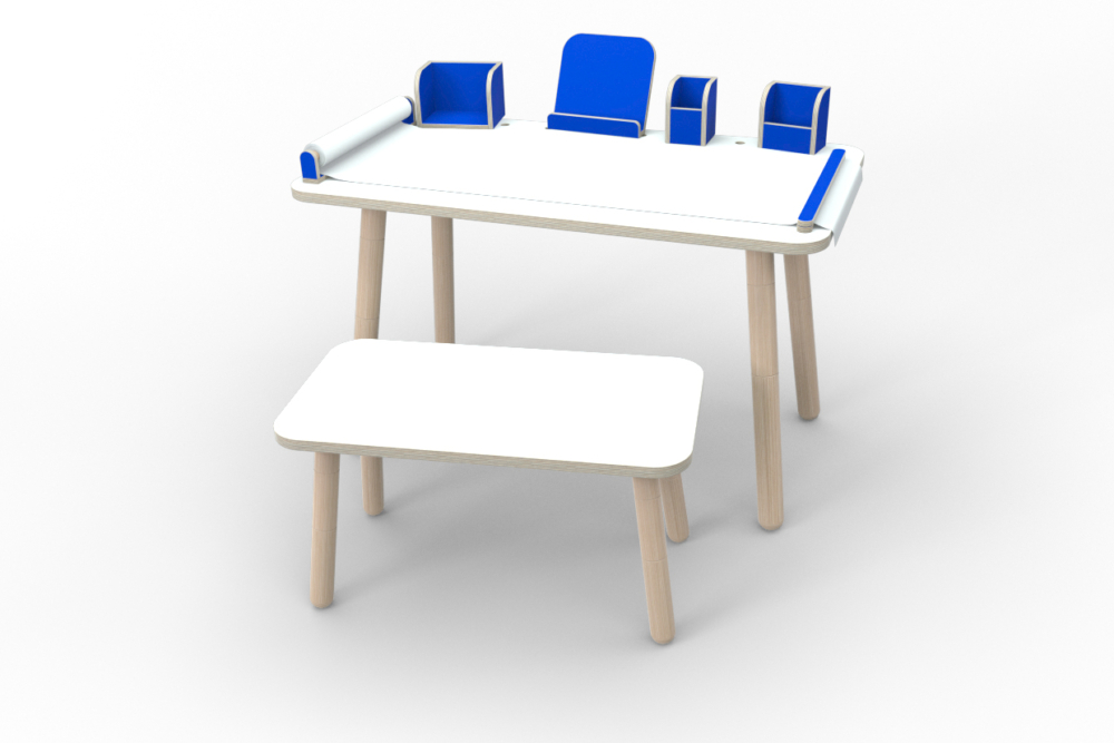 blaues Komplett-Set growing table aus Holz von pure position