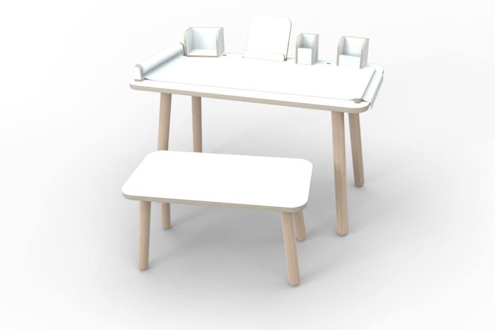 weißes Komplett-Set growing table aus Holz von pure position