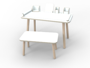 weißes Komplett-Set growing table aus Holz von pure position