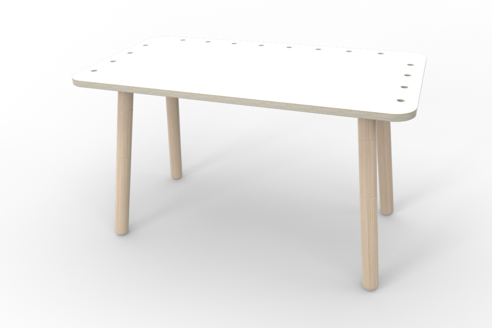 weißer großer Kinderspieltisch aus Holz von pure position
