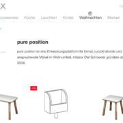 Ausschnitt von der Shopwebseite Connox mit einem growing table auf der linken Seite, einem gt color tools Zettelbox in der Mitte und einem growing table Hocker auf der rechten Seite