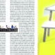 Auschnitt vom Magazin das beste für ihr kind mit einem Artikel vom growing table mit einem Bild vom growing table auf der rechten Seite und Text auf der linken Seite